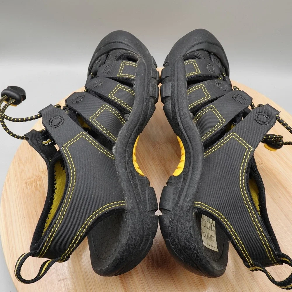 KEEN Sandals Kids 3 Water Black Yellow Newport H2 Waterproof Outdoors Flaw